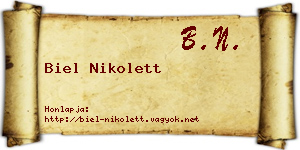 Biel Nikolett névjegykártya